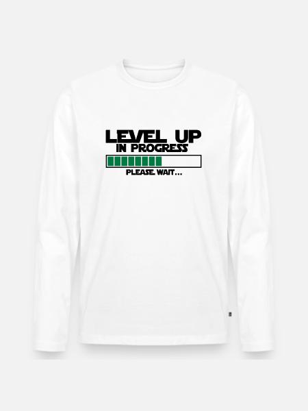 lvl upnprogrss - T-shirt manches longues Premium bio Homme - blanc