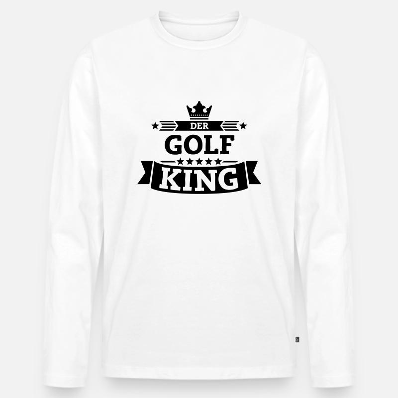 Der Golf-King - Männer Premium Bio Langarmshirt - Weiß
