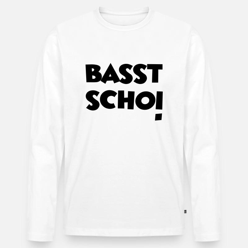 Basst Scho! - Männer Premium Bio Langarmshirt - Weiß