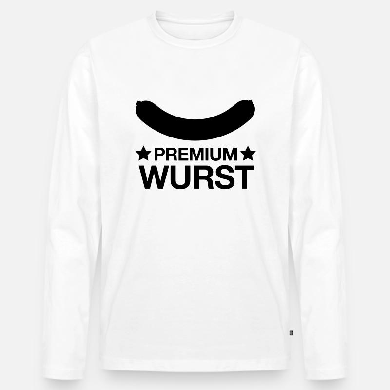 premiumwurst - Männer Premium Bio Langarmshirt - Weiß
