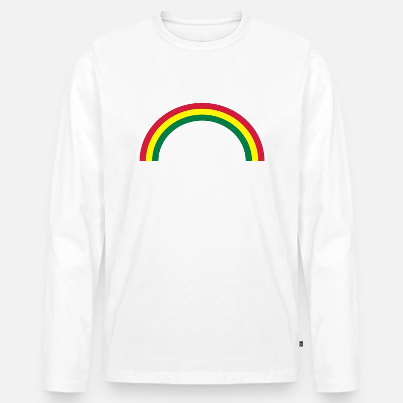 Regenbogen, Rainbow, 3farbig - Männer Premium Bio Langarmshirt - Weiß
