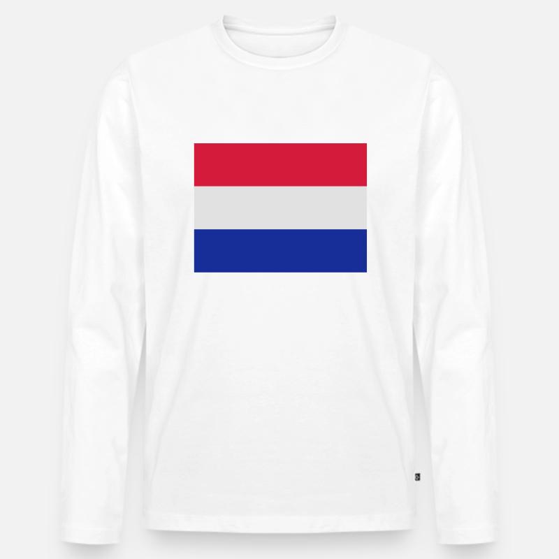 drapeau_pays_bas - Männer Premium Bio Langarmshirt - Weiß
