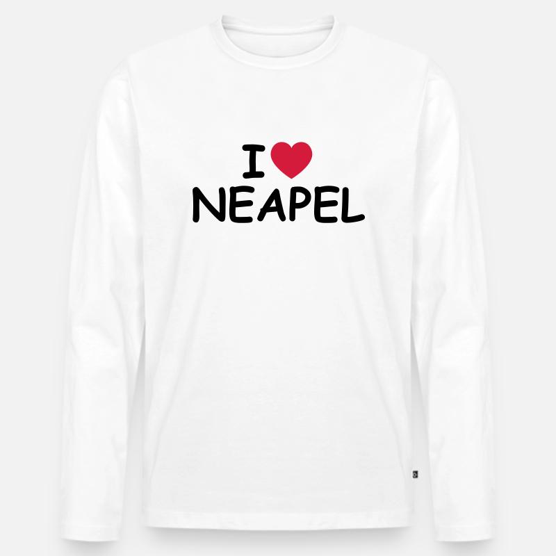 I love Neapel - Männer Premium Bio Langarmshirt - Weiß