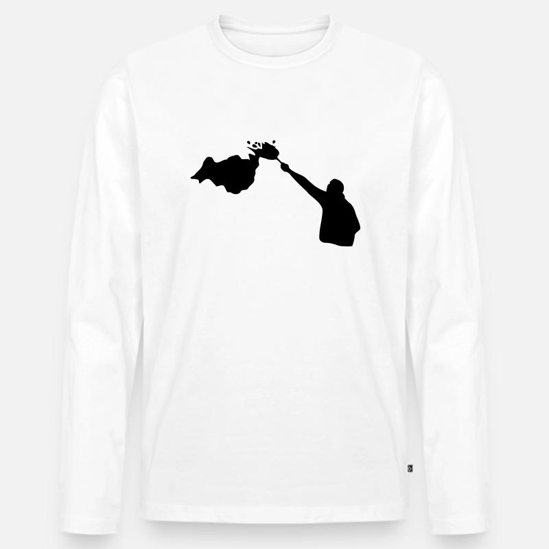 Bengalisches Feuer - Männer Premium Bio Langarmshirt - Weiß