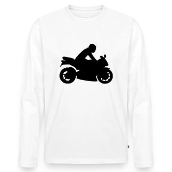 motorrad___f1 - T-shirt manches longues Premium bio Homme - blanc - Devant - Nico (187cm)