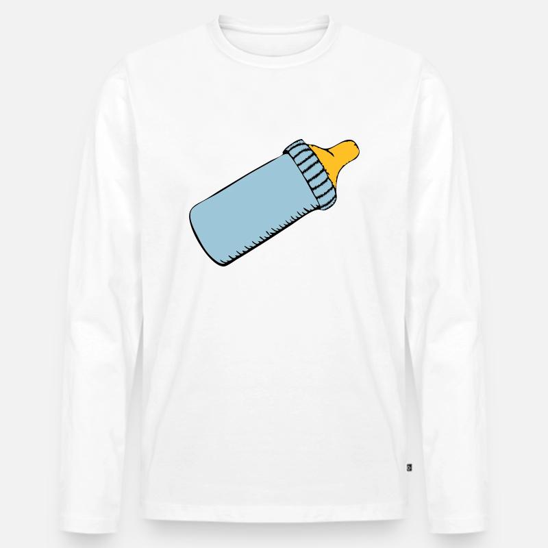 Babyflasche - Männer Premium Bio Langarmshirt - Weiß