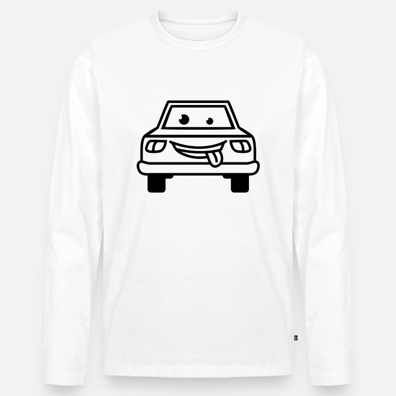 Cartoon Car - Männer Premium Bio Langarmshirt - Weiß