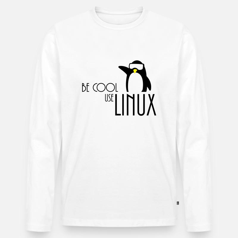 be cool use linux - Männer Premium Bio Langarmshirt - Weiß