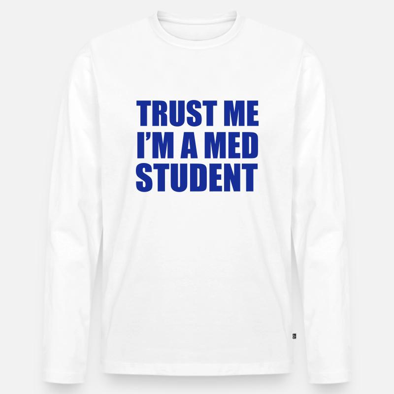 Med Student - Männer Premium Bio Langarmshirt - Weiß