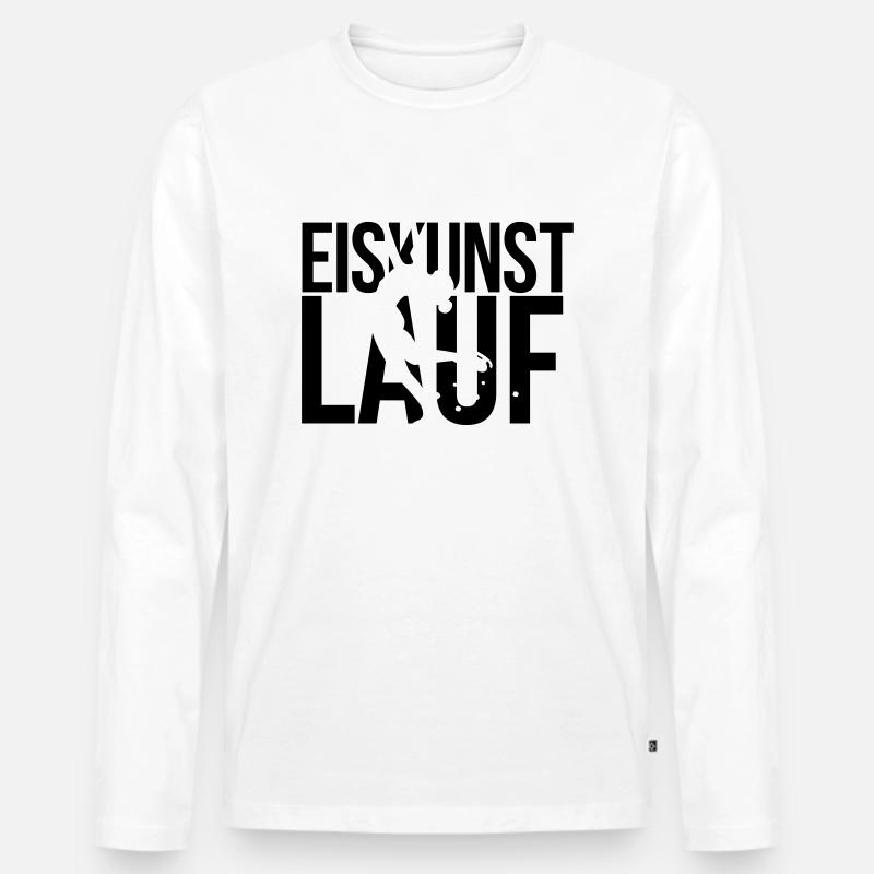 eiskunstlauf - Männer Premium Bio Langarmshirt - Weiß