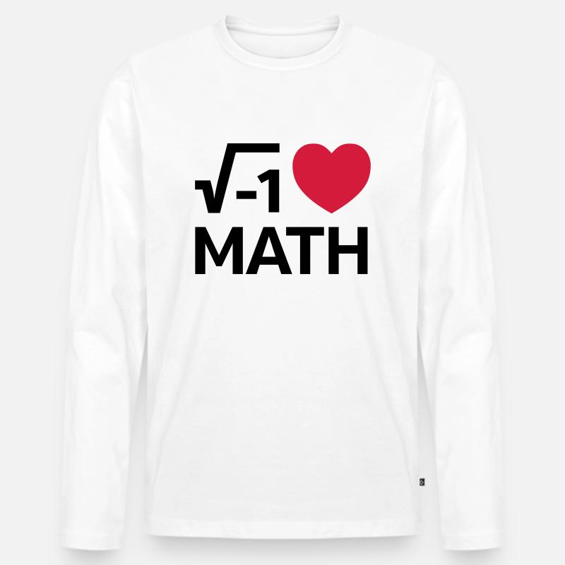 I Love Math - Männer Premium Bio Langarmshirt - Weiß