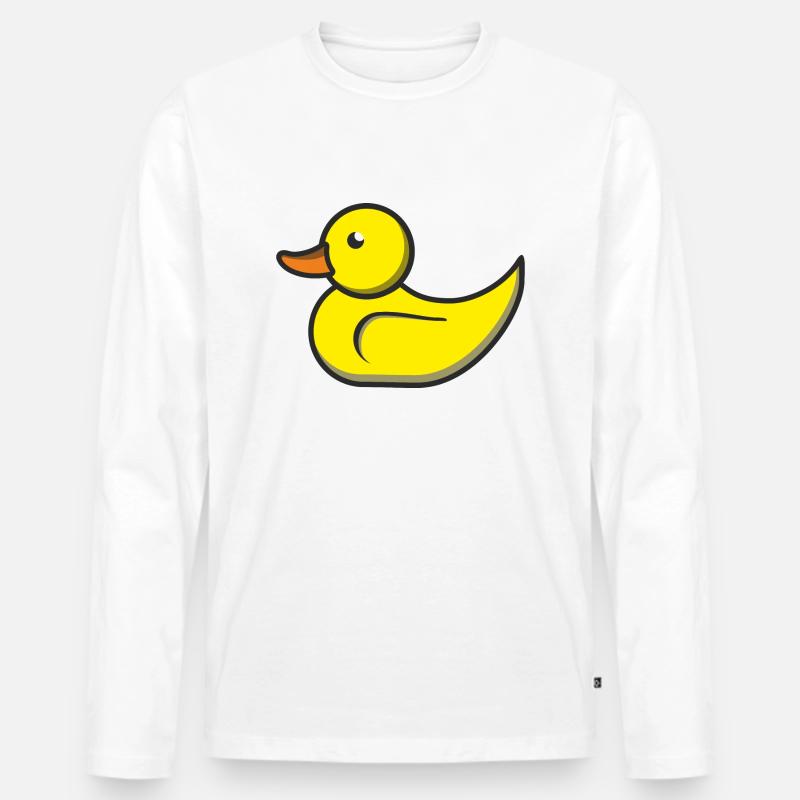 Ente Comic - Männer Premium Bio Langarmshirt - Weiß