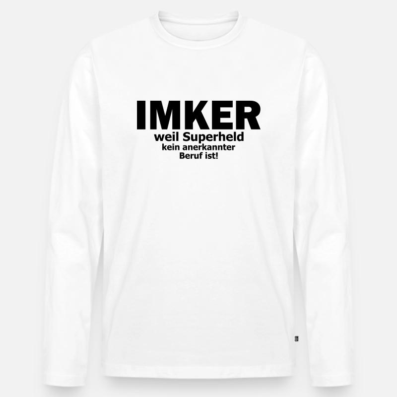 imker - Männer Premium Bio Langarmshirt - Weiß