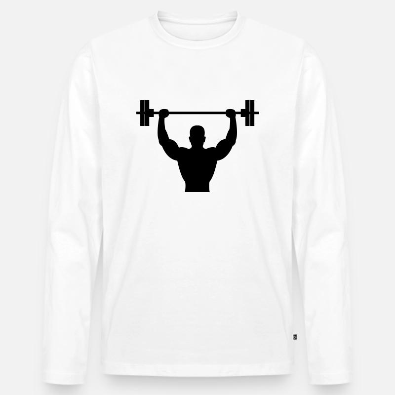 bodybuilder - Männer Premium Bio Langarmshirt - Weiß