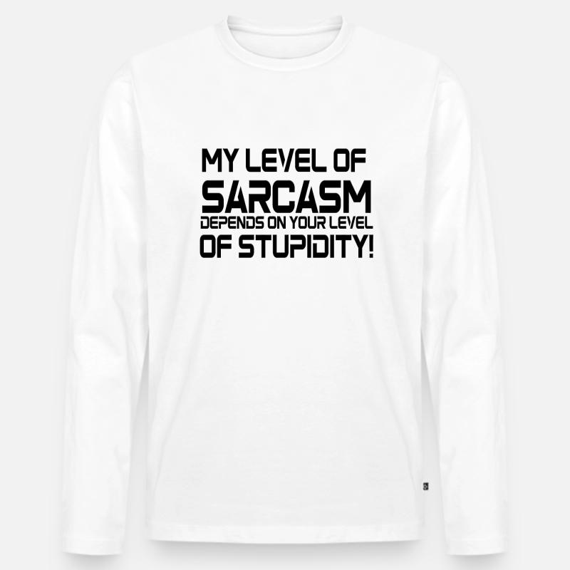 Sarkasmus - Männer Premium Bio Langarmshirt - Weiß