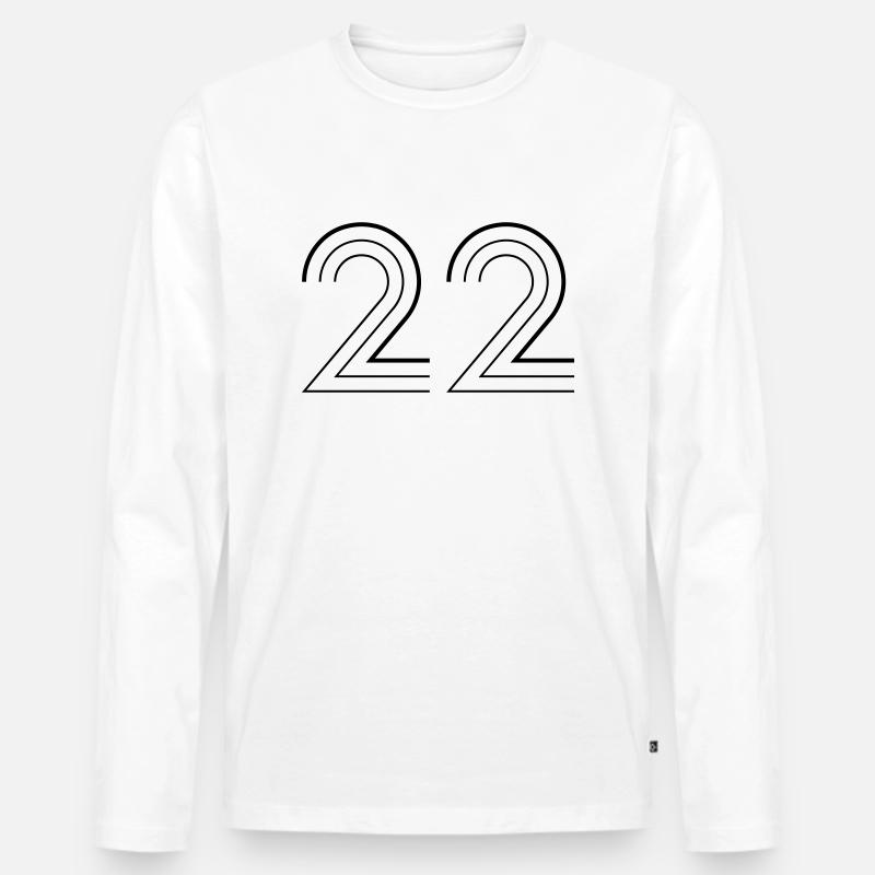 22 - Männer Premium Bio Langarmshirt - Weiß