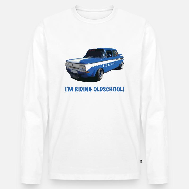 I´m Riding Oldschool 2 - Männer Premium Bio Langarmshirt - Weiß