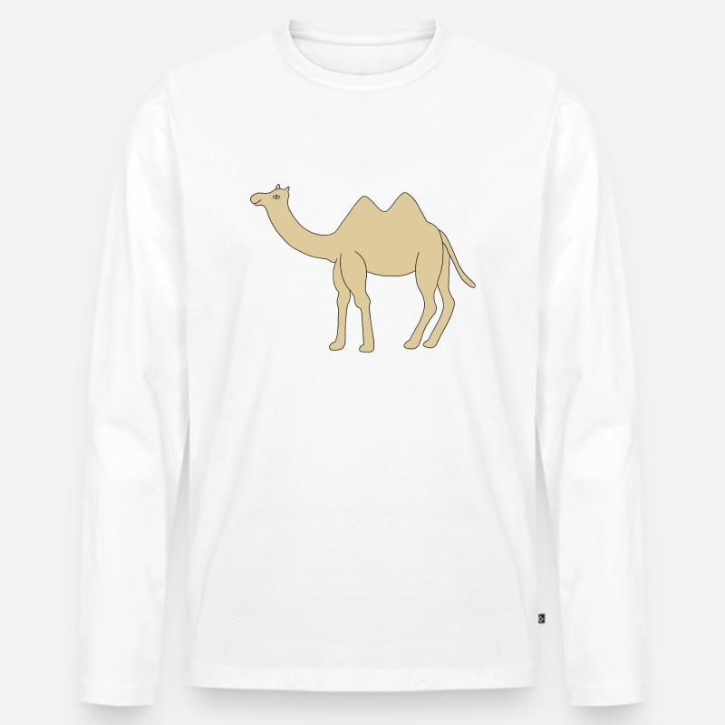 Einsames Kamel - Männer Premium Bio Langarmshirt - Weiß