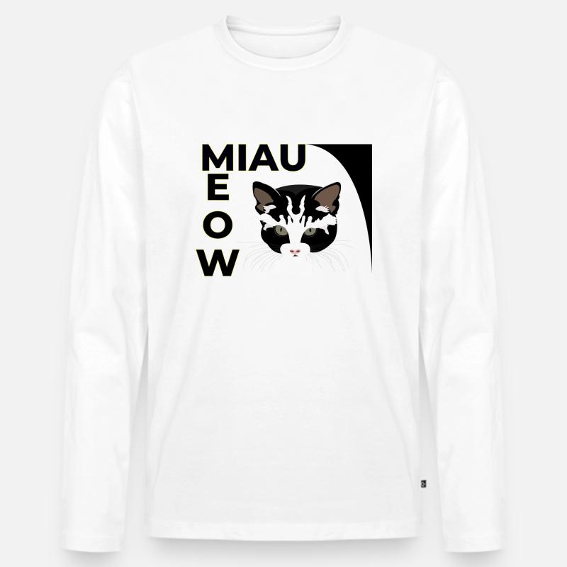 KÄTZCHEN - Männer Premium Bio Langarmshirt - Weiß