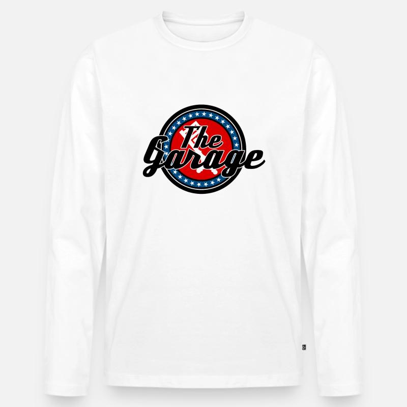Garage - Männer Premium Bio Langarmshirt - Weiß