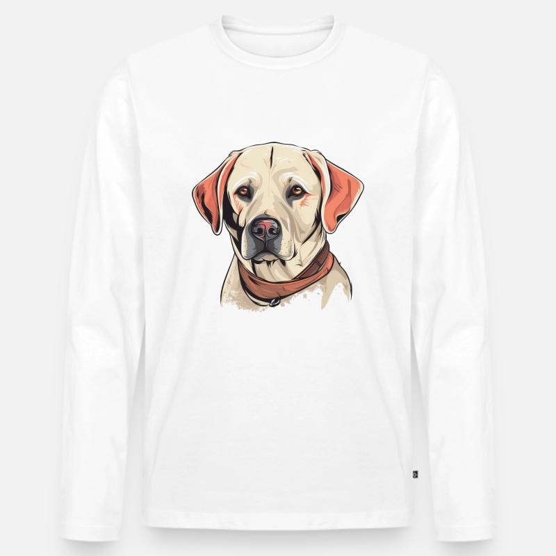 Labrador - Männer Premium Bio Langarmshirt - Weiß