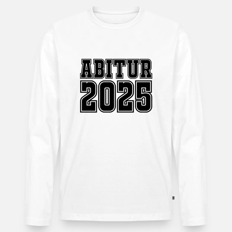Abitur 2025 - Männer Premium Bio Langarmshirt - Weiß