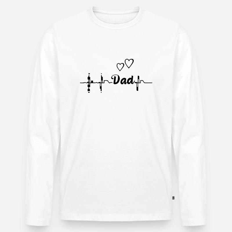 Papa, versprochen - Männer Premium Bio Langarmshirt - Weiß