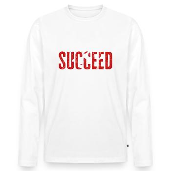 Échec du parachutisme ? Ce n’est pas votre truc ! Un design épique - T-shirt manches longues Premium bio Homme - blanc - Devant - Nico (187cm)