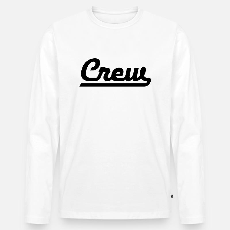 Crew - Männer Premium Bio Langarmshirt - Weiß