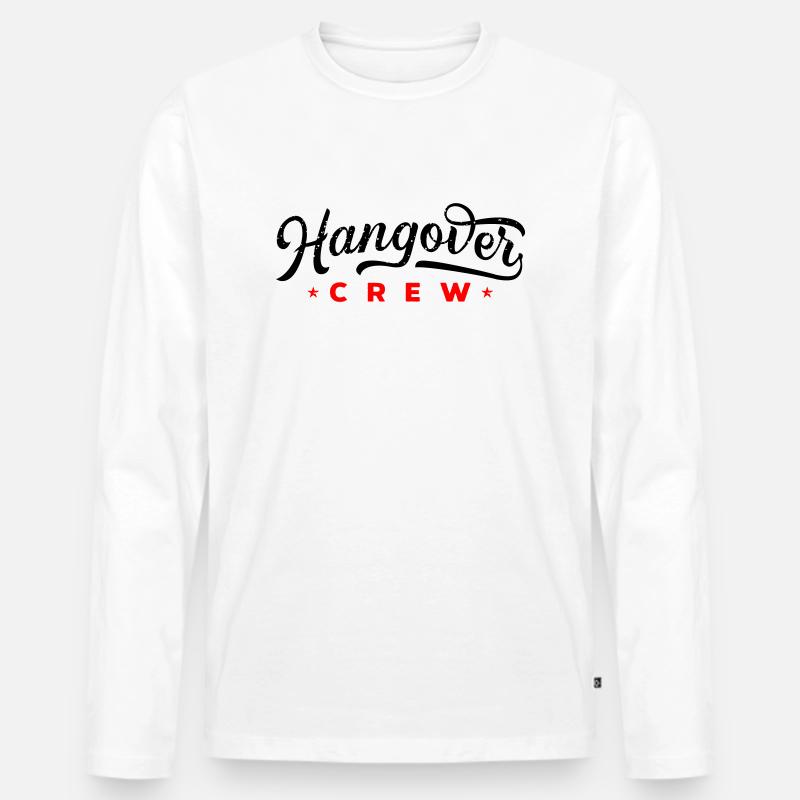hangover crew - Männer Premium Bio Langarmshirt - Weiß