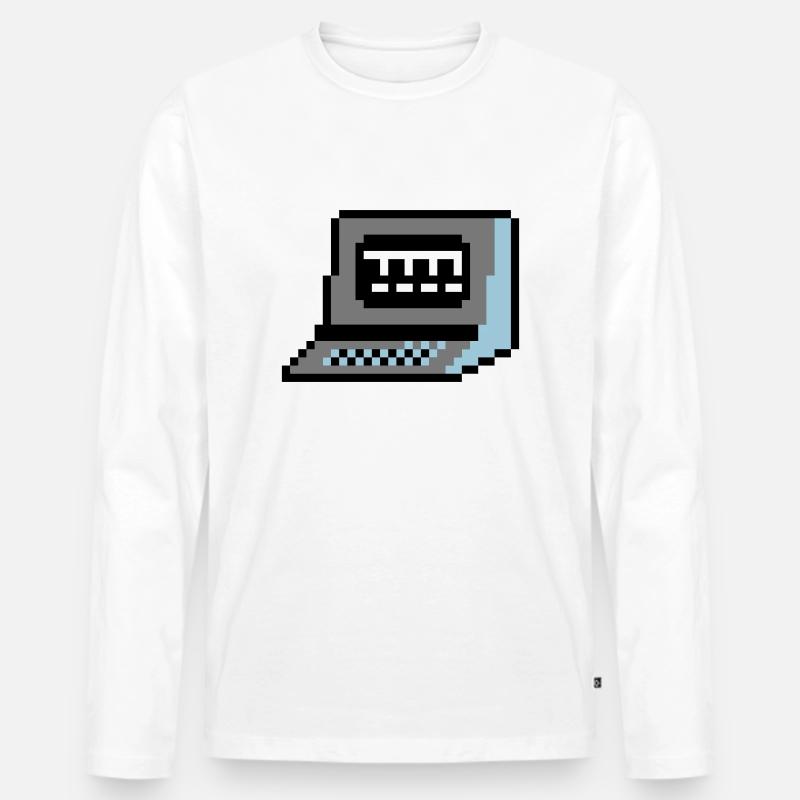 pixelComputer - Männer Premium Bio Langarmshirt - Weiß