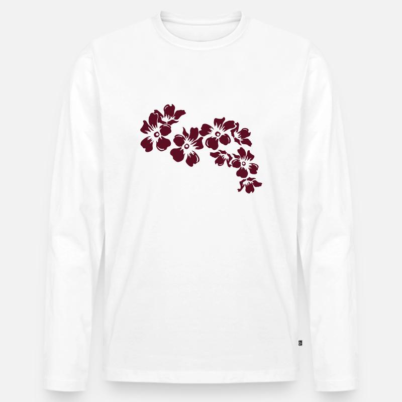 blumen - Männer Premium Bio Langarmshirt - Weiß