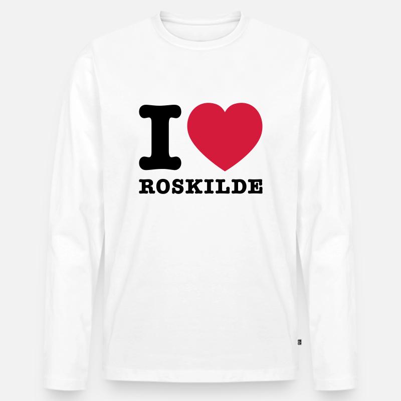 I Love Roskilde 2 - Männer Premium Bio Langarmshirt - Weiß