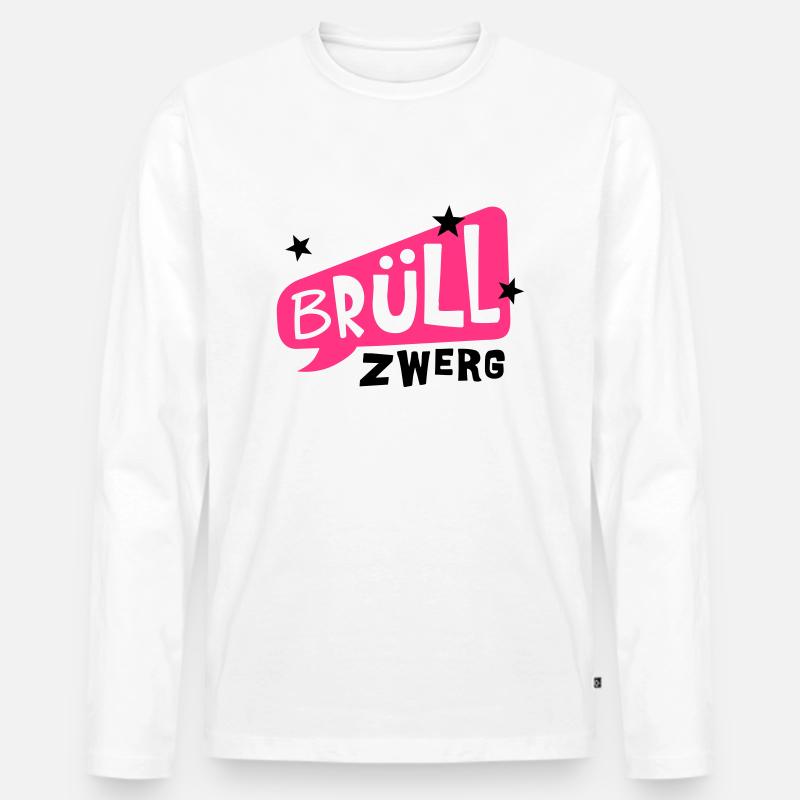 Brüllzwerg - Männer Premium Bio Langarmshirt - Weiß
