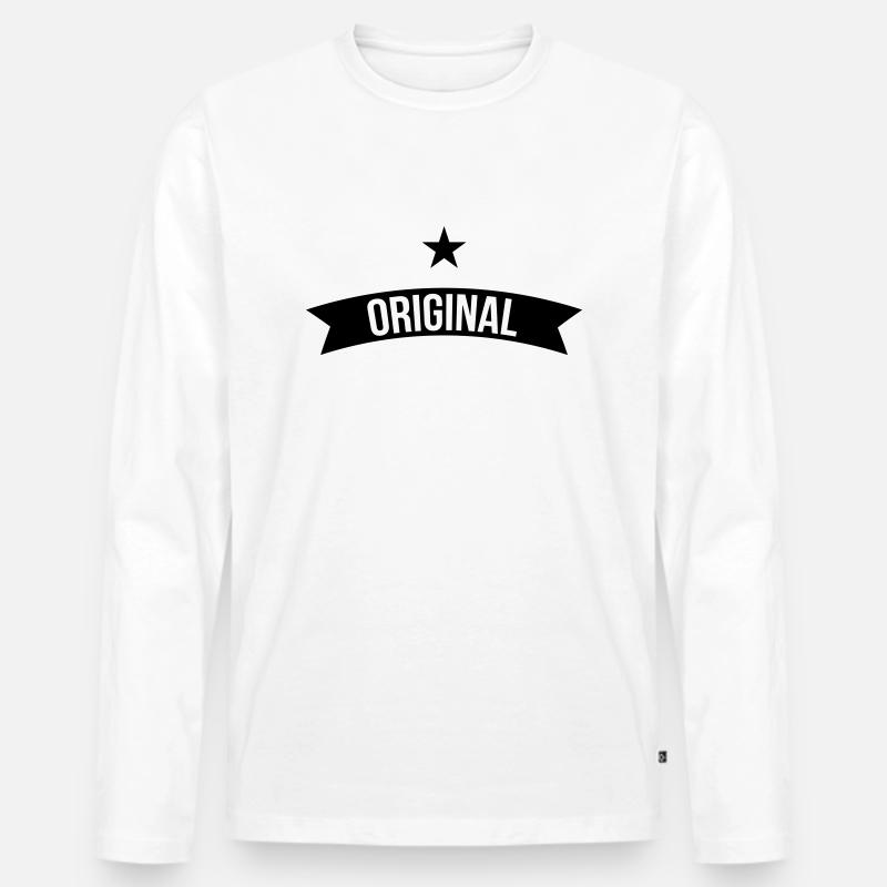 Original - Männer Premium Bio Langarmshirt - Weiß