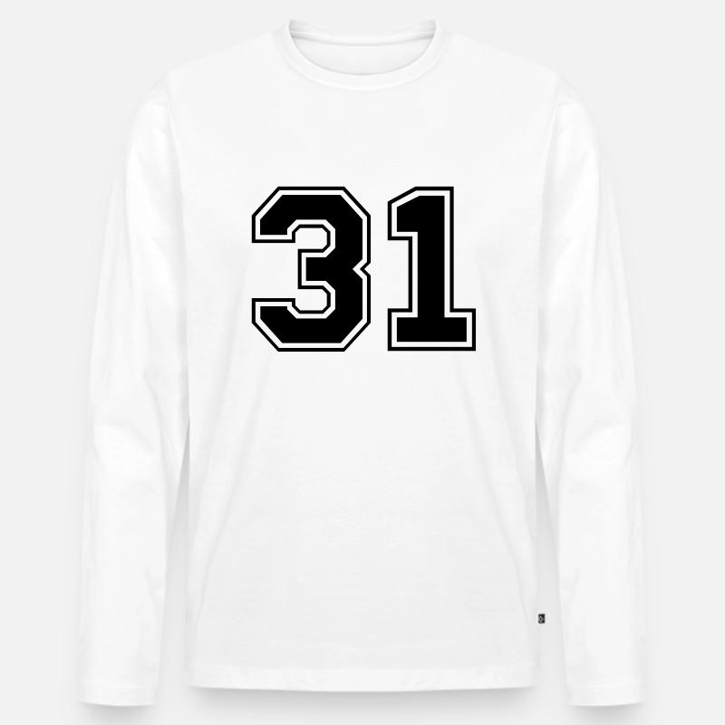 31 - Männer Premium Bio Langarmshirt - Weiß