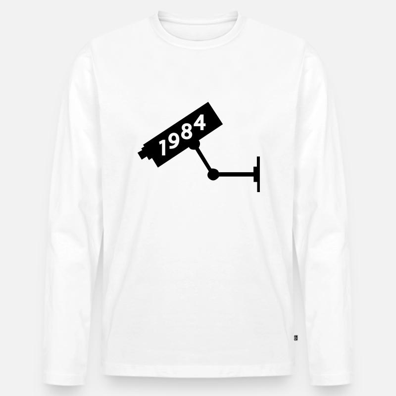 1984 - Männer Premium Bio Langarmshirt - Weiß