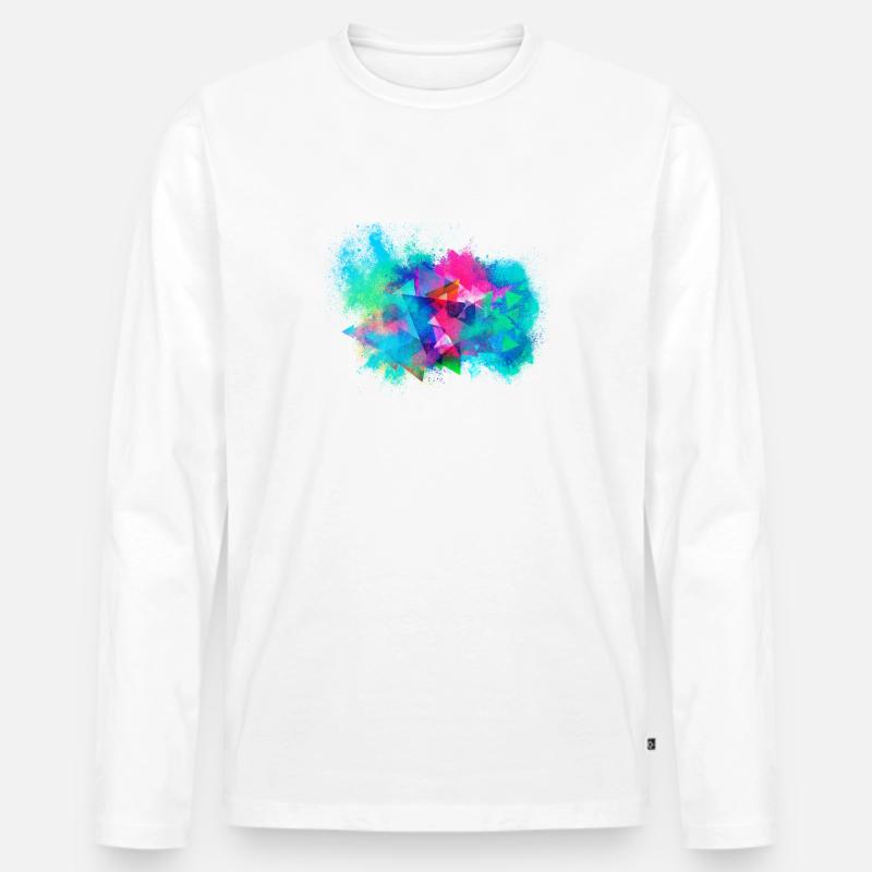 Abstrakt Hintergrund farbenfroh - Männer Premium Bio Langarmshirt - Weiß