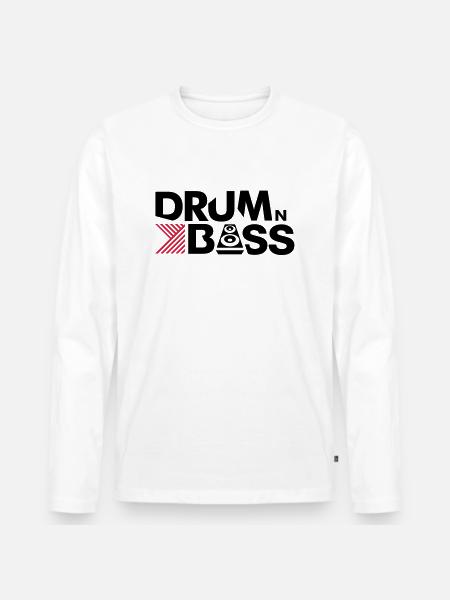 Drum n Bass - Männer Premium Bio Langarmshirt - Weiß