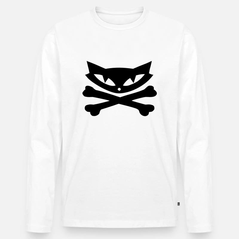 Cat - Männer Premium Bio Langarmshirt - Weiß