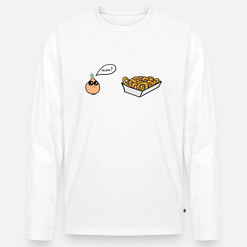 Zwiebelringe Mutter - Männer Premium Bio Langarmshirt - Weiß