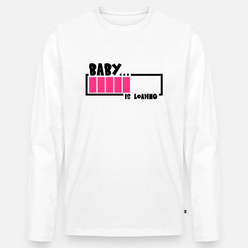 Baby Is Loading Design - Männer Premium Bio Langarmshirt - Weiß