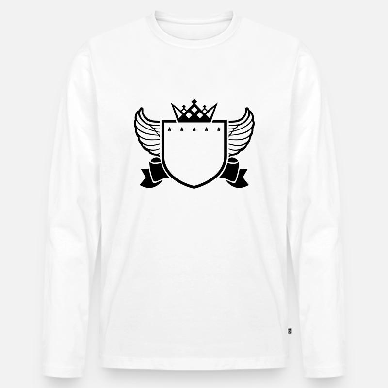 shield_empty_di1 - Männer Premium Bio Langarmshirt - Weiß