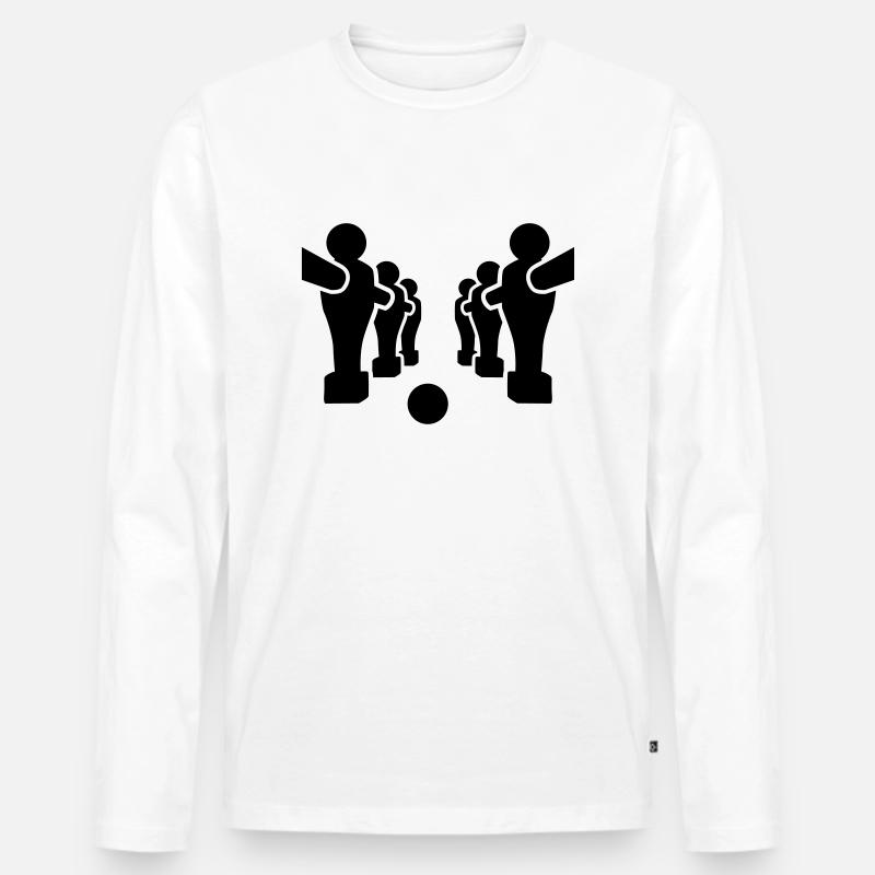 Tischkicker - Männer Premium Bio Langarmshirt - Weiß