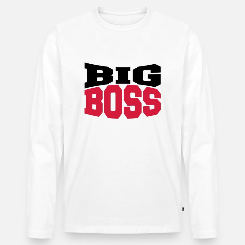Big Boss - Männer Premium Bio Langarmshirt - Weiß