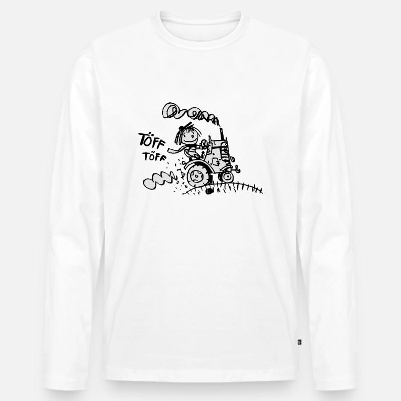 Trecker - Männer Premium Bio Langarmshirt - Weiß