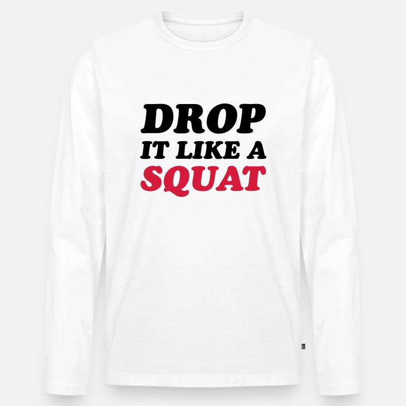 Squat - Männer Premium Bio Langarmshirt - Weiß