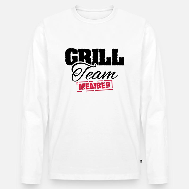 grill_team_member_su2 - Männer Premium Bio Langarmshirt - Weiß