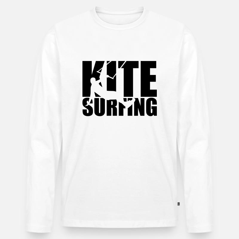 Kitesurfing - Männer Premium Bio Langarmshirt - Weiß