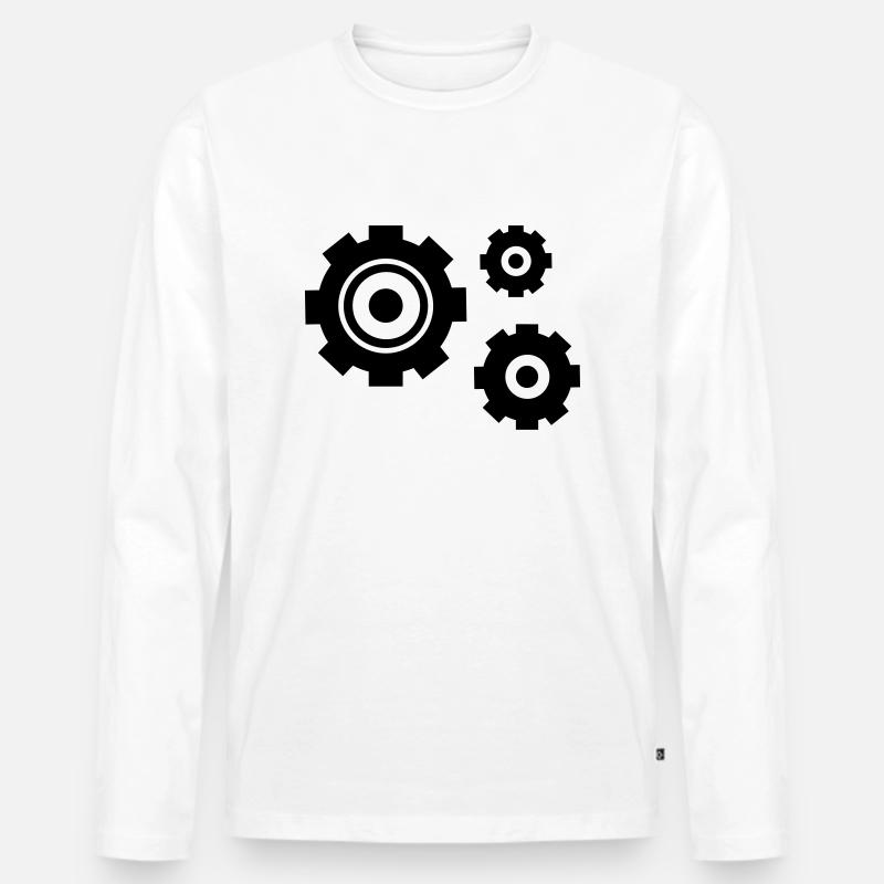 zahnraeder - Männer Premium Bio Langarmshirt - Weiß